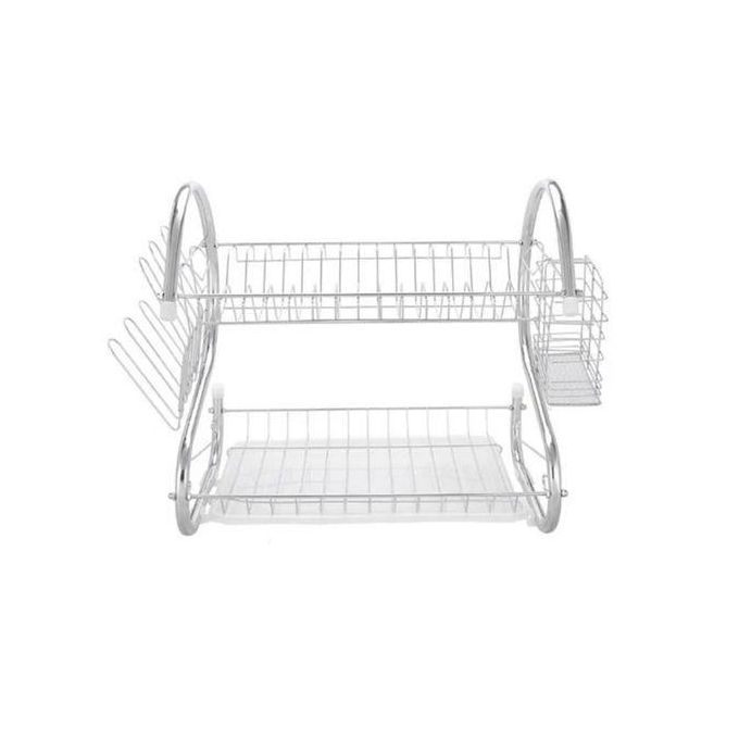 16-Inch Stainless Steel Dish Drainer Rack, All-in-One Kitchen Sink Organizer with Cutlery &amp; Cup Holder, Rust-Resistant Drying Rack for Dishes, Utensils, Mugs