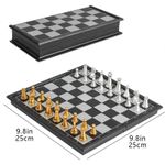 Magnetic Travel Chess Set Portable Folding Board With Extra Queens For All Ages