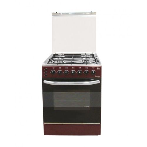 Ramtons EB/303-5694 - 4 Gas Roti + Auto Ignition Cooker - Dark Red (1YR WRTY)