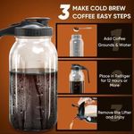 64 oz Cold Brew Coffee Maker, Mason Jar Cold Water Coffee Maker with Filter and Cleaning Brush