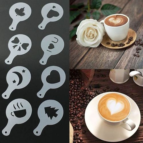 16Pcs/Set Coffee Printing Flower Model Cafe Latte Cappuccino