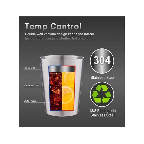TodyJeyHo Stainless Steel Coffee Mugs, Double Wall Insulated Coffee Cups 4 Pack 300ml BPA Free Stainless Steel Tumblers Durable Drinking Cups for Home, Kitchen, office, Outdoor ideal for Ice Drinks/Hot Beverage