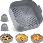 2-Pack Square Silicone Air Fryer Liner - Reusable Air Fryer Basket