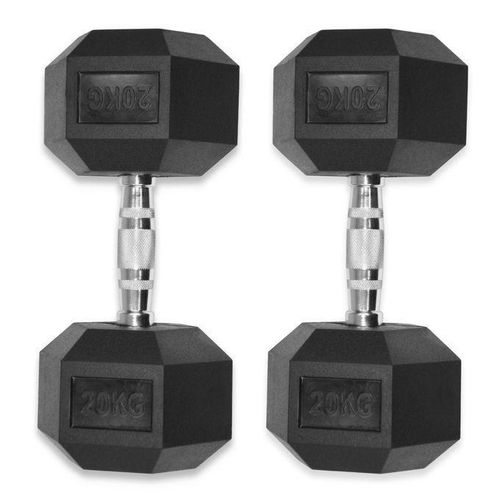 Black Hexagon Dumbells Weight Set