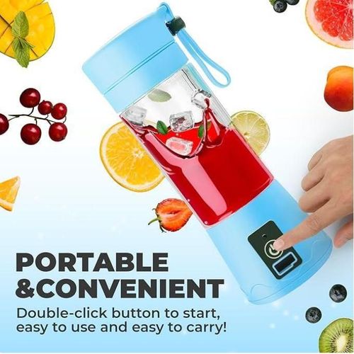 Portable Blender - Compact and USB Rechargeable Personal Travel Blenders for Smoothies, Shakes and Ice - Mini Fruit Juice Mixing Shaker Bottle