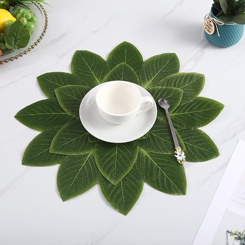 Simulated leaf placemat, waterproof/oil-proof and heat-insulating mat
