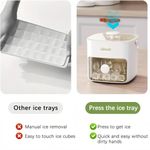 addigoes Premium Ice Cube Tray - Freezer Ice Tray Ice Mold Ice Maker for Drinks Whiskey Beer Cocktail Coffee, Transparent Sealed Lid Design for Keep Ice Clean, With Tweezers and 2 Ice Trays Storage
