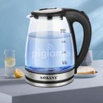 Sokany Automatic Electric Kettle/ Water Heating crystal Glass Body Jug -2 L
