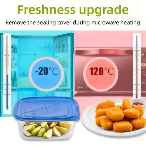 KnMn 10 PCS Stackable Food Storage Containers with Multi Color Lids, BPA-Free Plastic Lunch Boxes, Microwave Safe