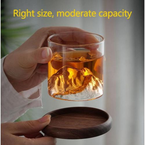 2PK-Whiskey Glasses Unique Exquisite Mount Cocktails Drinking Glass Set