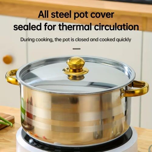 addigoes 10-Piece:5 Pots + 5 Lids, Stainless Steel Cookware Set – Non-Stick Pots &amp; Pans with Heat-Resistant Handles, Frying Pan, Stew Pot, Wok, Multi-Functional Cook Set,perfect for stewing and cooking