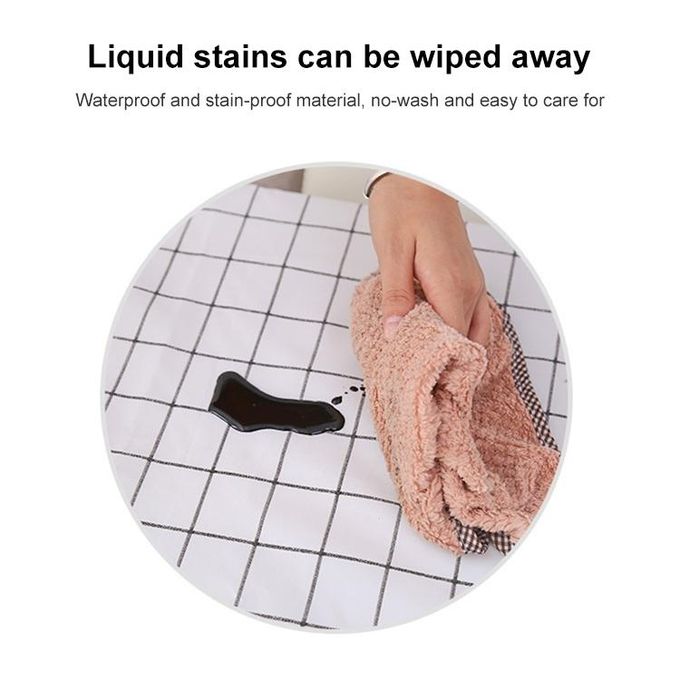 137x152cm Warm High Temperature Waterproof Oil Proof PVC Grid Dining Table Pad