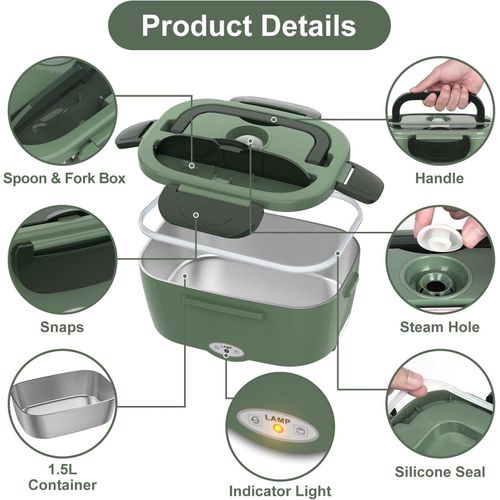 Car portable electric lunch box, 2 in 1 household insulated lunch box