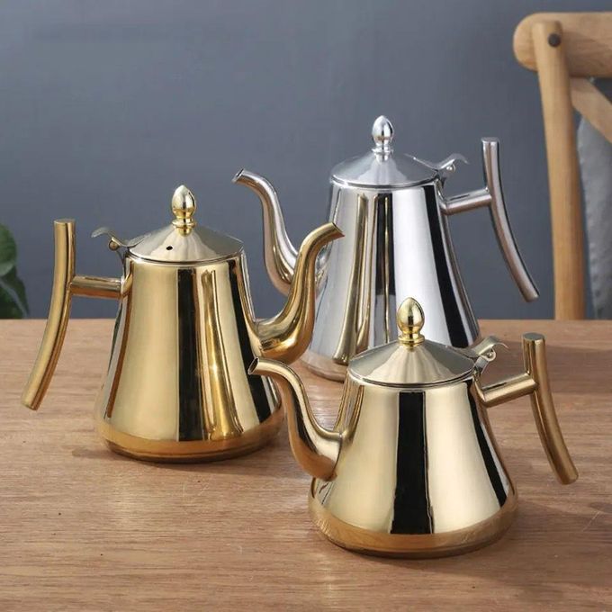 YUE KE Stainless Steel Tea Pot with Infusion Set, Very Suitable for ADT Flowers, Stove Coffee Pot, Safe- 2L
