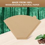 Disposable Coffee Paper Filters, 100 Pcs Cone Replacement Filter