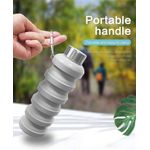 Reusable BPA free outdoor foldable silicone collapsible travel water bottle