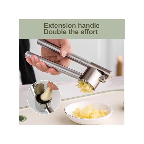 TodyJeyHo Garlic Press Mincer - 304 Stainless Steel Garlic Crusher, Detachable, Heavy-duty, Rust Proof , Professional Garlic Presser Crusher and Peeler Set, Sturdy Ginger Press for Nuts and Seeds, Easy to Clean and Dishwasher