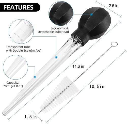 1 Pc Premium Syringe For Cooking(black)