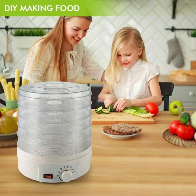 General Electric food dehydrator, 5-tier fruit dryer, beef jerky dryer with adjustable thermostat