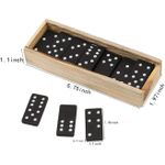 Domino Mini Wooden Dominoes Set - 28 pcs Double Six Miniature Classic Board Games - Small Blocks, Educational Toys, Game Tiles, Leisure Time, for Teens and Adults