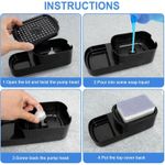 Effortless For Kitchen Cleanup 2 in 1 Soap Dispenser and Sponge Holder for Easy Access (Black)