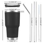 Vacuum Coffee Tumbler Mug Cup With Lids Straws 900ml