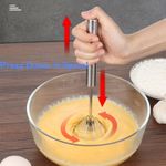 Stainless Steel Semi-Automatic Rotary Egg Beater Cream and Egg Mixer