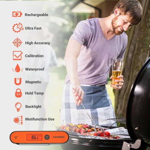 Inkbird Digital Instant Read Food Thermometer Meat Probe for Cooking Frying