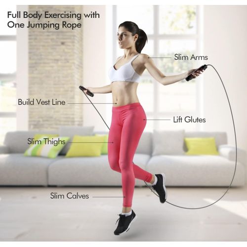 Red Weighted Jump Skipping Rope For Fitness &amp; Workout