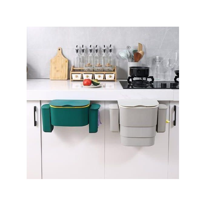 Foldable Kitchen Hanging Dustbin With 2 Trash Bags Storage Cans