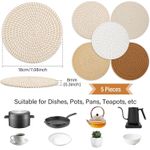 Flushrenic Mats Set for Hot Dishes,Anti Stain Hot Pads Plate,Heat Resistant Mat Protect Counter,Hot Pads for Hot pots and Pans,Hot Pot Holders Set