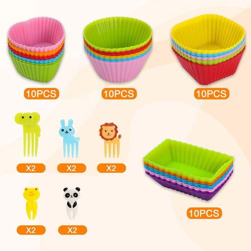50pcs Cake Mold, Silicone Lunch Box Partition, Lunch Box Accessories