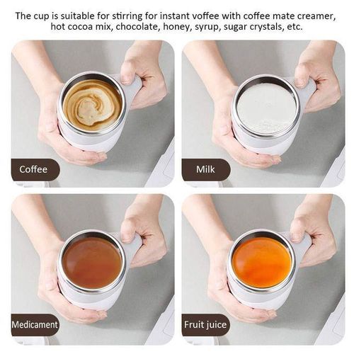 Automatic Magnetic Stirring Coffee Cup, 380ml Auto Self Stirring Coffee Mug Stainless Steel Cup Electric Smart Mug, Rotating Office Travel Mixing Cup For Hot Chocolate Cocoa Milk Latte Tea, MULTICOLOR