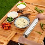 Thickened stainless steel rolling pin - easy to clean and rust-proof (38.3*5*5cm)