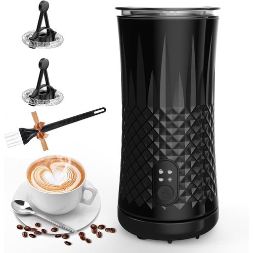 TodyJeyHo Milk Foaming Machine 4 in 1, 400W, 240 ml, Hot and Cold Foaming, Milk Foaming Machine for Milk, Chocolate, Cappuccino, Frappe, Heating Function, Keep Warm and Temperature Control, Stainless Steel, black