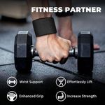 2PCS Gym Fitness Weight Lifting Grip Straps Dumbbell Hand Grips Training Wrist Support Bands Comfortable Cushioned Wrist Padding and Anti-slip Silicon grip Straps for Body Building Weightlifting Straps - Premium Quality