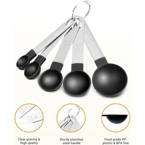 10-piece Stackable Stainless Steel Handle Precision Spoon Measuring Spoon Set