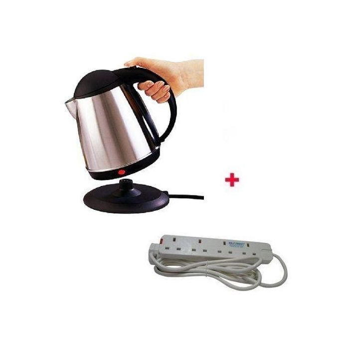 IPCONE  Stainless Steel Cordless Kettle Plus FREE 4 Way Extension