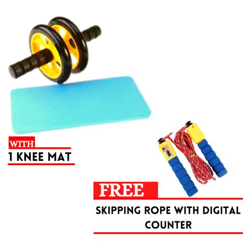 AB Wheel Smooth Roller Plus Free Skipping Rope And Mat