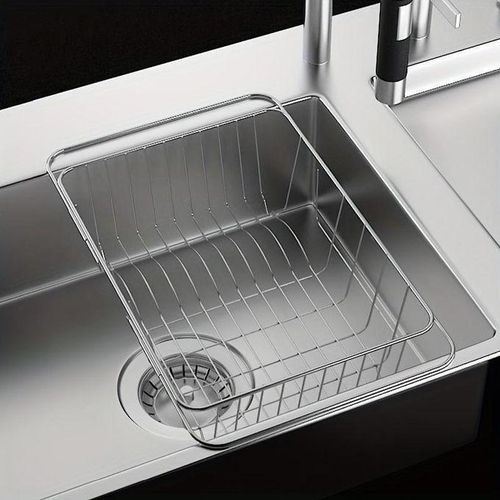 1pc, Retractable Stainless Steel Sink Strainer Drain, Telescopic Drain Basket