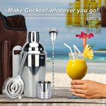 7-piece portable bartending tool set, 750ml cocktail shaker set