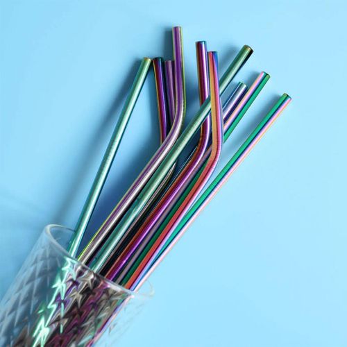 Inkbird Reusable Stainless Steel Drinking Straws Straight &amp; Curved Straws
