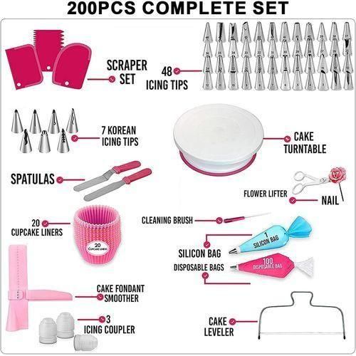 200 Piece Cake Decorating Tool Kit for Beginners