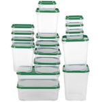 Green 17PCS Plastic Storage Box for Household Food and Fruit Packaging