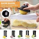 Black and white multifunctional 22 in 1 food chopper onion chopper vegetable slicer chopper vegetable chopper with 12 blades