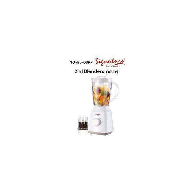 Signature  2 In 1 Blender With Unbreakable Jar &amp; Grinder For Coffee Beans Nuts Ice, Spices