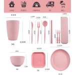 44-Piece Unbreakable Dinnerware Set, Cutlery Set - Multicolor - Fork, Spoon, Plate - Reusable