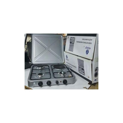 Nunix Top Table 4 Burner Cooker 3 Gas + 1 Electric Hot Plate
