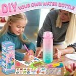TodyJeyHo Decorate Your Own Water Bottle Kits for Girls Age 4-6-8-10,Unicorn Painting Crafts,Fun Arts and Crafts Gifts Toys for Girls Birthday gift (Mermaid)
