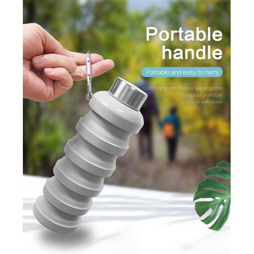 Reusable BPA free outdoor foldable silicone collapsible travel water bottle